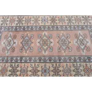 Vintage 4.2x6.3 ft Rug, Turkish Rug, <b>Brown</b> Striped Rug <b>Wool</b> - Product Image 5