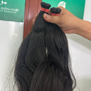 Vente en gros de cuticules vierges à kératine alignées super doublement dessinées extension de cheveux humains Remy Raw Bone Straight Highlight I Tip - Product Image 5