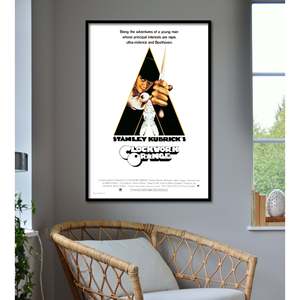 Modern Style Clockwork <b>Orange</b> Poster Black Frame for Wall Decor - Product Image 1