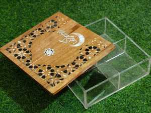 Premium Acrylic <b>Storage</b> Jar with Mother of Pearl Inlay Lid Luxury Food Box for Dry <b>Fruits</b>, Snacks & Eid Festive Gifts - Product Image 6