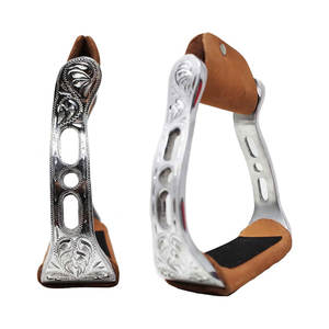 Selle de cheval western de qualité supérieure baril en aluminium étriers de course droits finition complexe rodéo trail équitation équestre - Product Image 6
