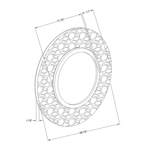 Le plus récent luxe vadrouille miroir tenture murale décoration belle forme ronde pour la décoration intérieure pas cher prix de gros du Vietnam - Product Image 2