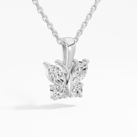 Collier pendentif classique pour femme chrétienne VABS DIAMOND, inspiré des papillons, en moissanite marquise, plaqué or 18 carats, argent sterling 925