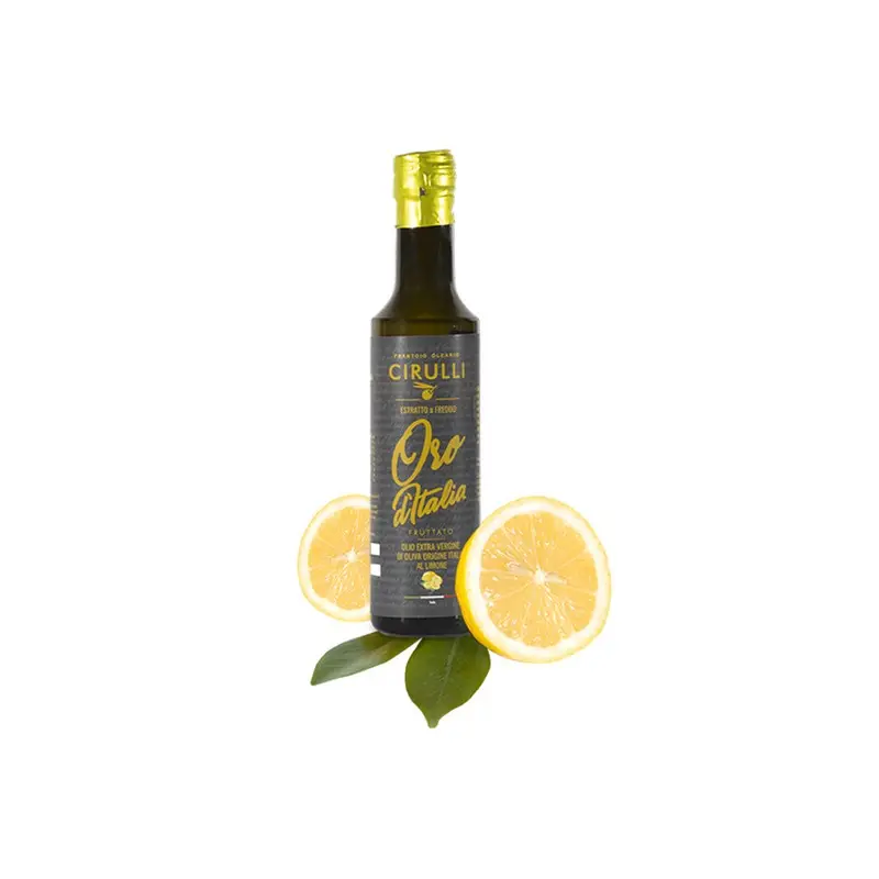 الجملة قسط الليمون النكهة اضافية زيت زيتون بكر 0,25LGlass زجاجة 100% صنع في إيطاليا للبيع