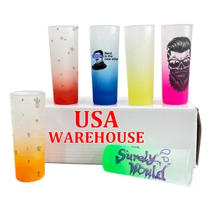 Abd depo kişiselleştirin Drinkware 2.5oz 3oz 70ml degrade buzlu boş süblimasyon renkli shot bardakları için uygun vinil
