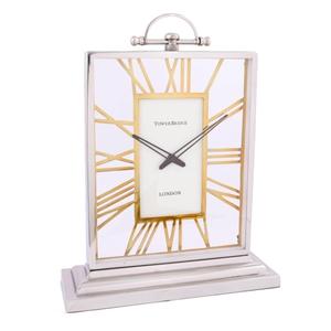 Horloge de table en métal, fournitures de bureau et de maison, idées cadeaux uniques, horloge de bureau décorative, affichage antidérapant - Product Image 1