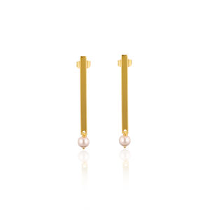 Pendientes de Latón de Alta Calidad, Pendientes de Botón de Latón Chapados en Oro con Cuentas de Perlas para Fiestas, Artesanía, Producto Más Vendido - Product Image 1