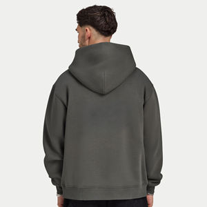 Nuevo Diseño Sudadera con Capucha Lisa sin Cordones, Estilo Boxy, Corta, de Gran Gramaje, Tipo Pullover, Oversize, con Hombros Caídos, Holgada para Hombre - Product Image 2