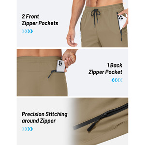Custom <b>Men's</b> Straight Knitted <b>Stretch</b> Eco-Friendly Breathable Casual Sweatpants with Zipper Pockets 100% Cotton Fabric - Product Image 5