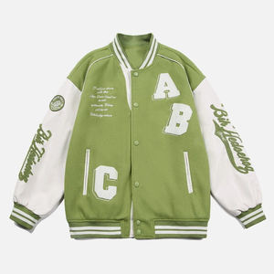 แจ็กเก็ตผ้าขนแกะสำหรับผู้ชายเสื้อแจ็กเก็ตผ้ากำมะหยี่ปักลายตัวอักษรบอมเบอร์อบอุ่นสำหรับฤดูหนาว - Product Image 2