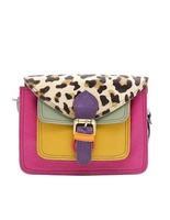 Sacs à main en cuir véritable multicolore pour femmes, sac à bandoulière unique en fourrure à imprimé animal.