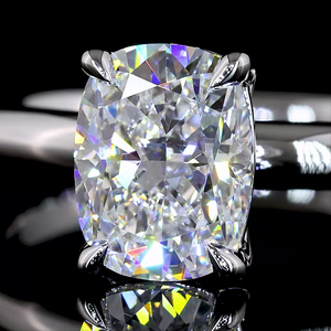 Exclusive 2.00 cts 925 silver lab grown diamond <b>cushion</b> modified shape solitaire engagement <b>ring</b> elegant <b>wedding</b> jewelry sleek - Product Image 2