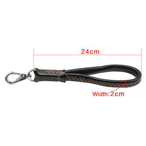 Venta al por mayor 30cm negro marrón cuero genuino perro correa corta tráfico plomo para perros grandes arnés de entrenamiento muestra gratis collar de perro - Product Image 4