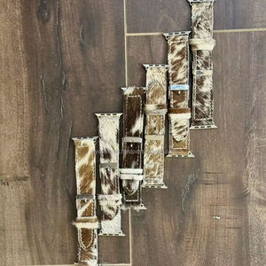 Custom Hair on Cowhide Western <b>Watch</b> Band Hot Sale Genuine Leather <b>Watch</b> Strap Brown Black <b>Watch</b> Band Accessories Men & Women's - Product Image 2