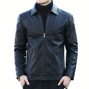 Veste en cuir Boxy personnalisée pour hommes Veste à fermeture éclair lourde Grande taille Streetwear Logo personnalisé Veste pour homme usine - Product Image 1