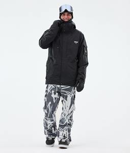 Snowboard Pants Men Scribble <b>Black</b> snowboard Pant Waterproof Heated Insulated Warm Pockets Men's & Women's <b>Overalls</b> - Product Image 2
