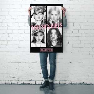 Affiche Blackpink Lovesick Girls, plaque avec design graphique noir et blanc - Product Image 3