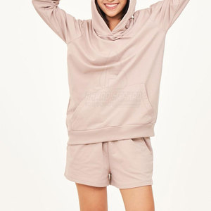 Ensemble de sweat-shirts et shorts pour femmes, design personnalisé, hiver, uni, décontracté, couleur personnalisée, respirant, écologique, ensemble de 2 pièces - Product Image 2