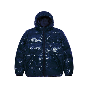 Logo personnalisé Manteau en duvet matelassé brillant à capuche réversible pour hommes, manteau d'hiver surdimensionné, épais et brillant, imperméable, grande taille - Product Image 6