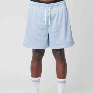 Pantalones cortos de baloncesto de talla grande negros de verano personalizados de alta calidad para hombres malla de doble capa sublimación impresa 100% poliéster - Product Image 2
