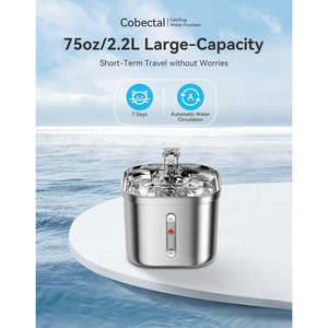 Dispensador de Agua Eléctrico de Acero Inoxidable de 74oz, Fuente Fría de Sobremesa con Filtro para Perros y Gatos - Product Image 5