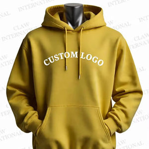 100% algodón personalizado bordado hombres peso pesado Sudadera con capucha invierno térmico pulóver con estilo de ropa de calle polar patrón de impresión 3D - Product Image 6