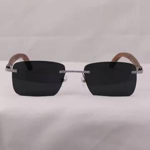 Black Goggles Unisex Eyeglasses Studded With Moissanite Diamonds Ideal for Everyday Wear Designer Luxury Sunglasses - Product Image 1