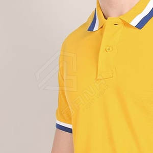 เสื้อโปโลแขนสั้นลำลองสำหรับผู้ชาย, ผ้าฝ้าย100% ดีไซน์ใหม่ผ้าถักลายพื้น - Product Image 3