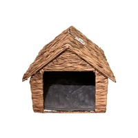 Nouvelle conception de maison pour animaux en jacinthe d'eau, lit naturel fait main pour chiens et chats, vente en gros