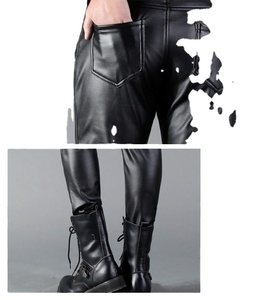 <span class=keywords><strong>Pantaloni</strong></span> da Jogger da uomo Casual in <span class=keywords><strong>ecopelle</strong></span> a gamba dritta <span class=keywords><strong>pantaloni</strong></span> Skinny aderenti con chiusura a mosca con bottone <span class=keywords><strong>tessuto</strong></span> personalizzato - Product Image 2