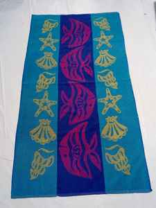 Serviette de plage d'été Jacquard 100% coton éponge de bonne qualité avec logo personnalisé 2 couleurs 32S fil épais tissé fabriqué en Inde - Product Image 4