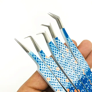 Pinzas de pestañas con punta de fibra de etiqueta privada, pinzas de extensión de pestañas con volumen de punta de fibra con logotipo personalizado - Product Image 1