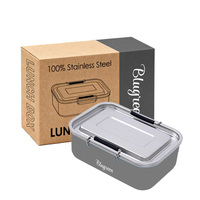 Boîte à lunch moderne Blugreen 900 ml en acier inoxydable 18/8 anti-fuite à 2 compartiments, récipient de stockage alimentaire écologique