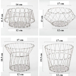 2025 Latest Hot Selling Stainless Steel Folding Wire <b>Basket</b> Multipurpose for Fruit and Vegetable <b>Kitchen</b> Storage - Product Image 2