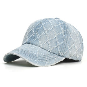Adjustable Vintage Denim <b>Baseball</b> <b>Cap</b> <b>Men</b> Women's Fashionable Trucker Style Low Profile 6 Panels with Curved Brim Cotton Fabric - Product Image 1