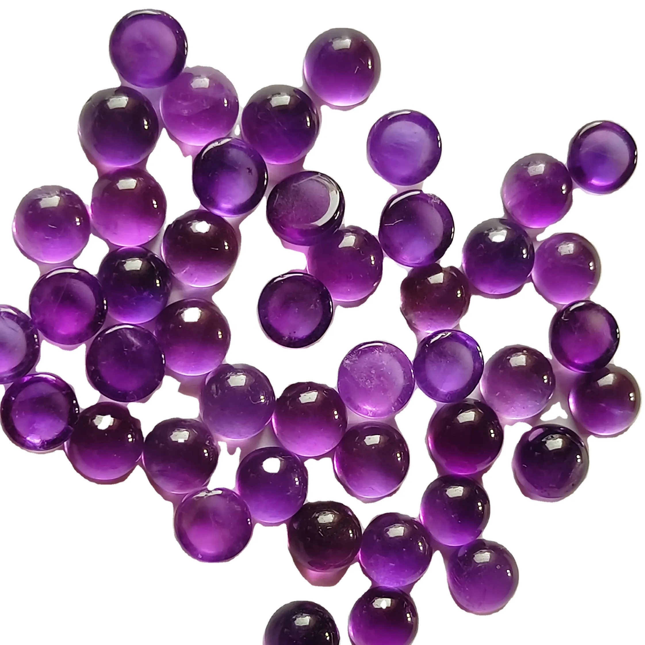 Natural Purple Color Amethyst 2mm Round Shape Smooth Flat back Loose Gemstones Cabochons Lot