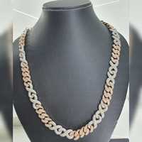 Chaîne à maillons glacée or fine Bijoux à breloques Hip Hop Collier à maillons cubains Collier fin pour hommes