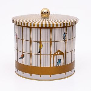 Recipiente de ilustración de jaula de pájaros Vintage de 3,5 l con pájaros coloridos, mango de perilla redonda de Metal de 175x155mm, contenedor y almacenamiento de alimentos - Product Image 1