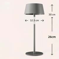 Lampe de table d'extérieur sans fil à énergie solaire en gros, 3 niveaux de luminosité tactiles, 3000K, en métal et plastique, rechargeable