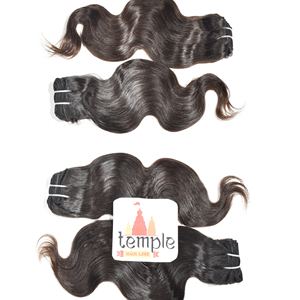 Paquets Temple Virgin Indian 100% Machine Double Trame Vague Traitement Aucun Vente en Gros Cuticule Aligné Extensions de Cheveux Humains - Product Image 3