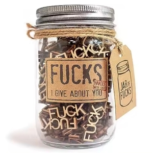 Letter Give 25pcs Fu-c-ks Wooden Cutouts Letter Piece Jar of Funny DIY Crafts Interesting Letter for Old Friend