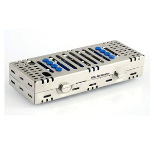 Venta caliente bandeja de autoclave Dental de dos pisos instrumento quirúrgico Manual casete de esterilización de acero inoxidable - Product Image 1