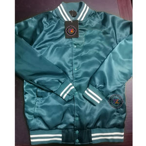 Veste de baseball en satin pour homme et femme, style bomber, avec broderie personnalisée, tissu brillant, veste d'hiver - Product Image 1