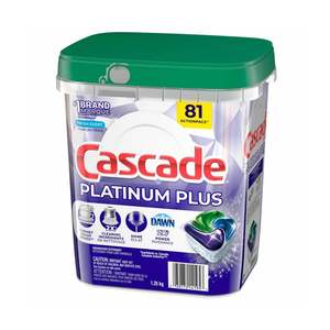 Cápsulas de detergente para lavavajillas Cascade Platinum Plus ActionPacs, aroma fresco (81 unidades) - Product Image 1