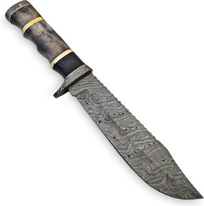 Damasco Bowie Cuchillos Hecho a mano Damasco Acero Caza Bowie Cuchillo - Product Image 1