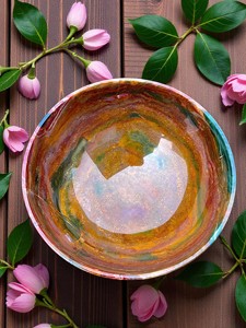 Cuenco de Jaspe Oceánico Natural Tallado y Pulido, Colorido, Figura de Piedra Preciosa Curativa, Cuenco de Ágata Elegante para Decoración del Hogar - Product Image 3