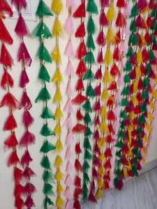 Personalizable colgante borla guirnalda reutilizable tela telón de fondo para la decoración del hogar y eventos - Product Image 5