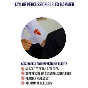 Martillo de Reflejos Taylor Tomahawk para Examen Neurológico (Negro Plateado) - Product Image 2