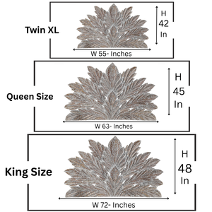 Hand Carved Half Moon Grey Wash King Bed <b>Headboard</b> Big Palm Leaf Wall Decor Boho Bed <b>Headboard</b> Home Decor Bed Head Furniture - Product Image 6