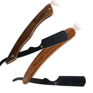 Rasoir de barbier avec lames, rasoir professionnel à bord droit pour la coupe de la barbe, rasoir pour hommes, 1 pièce - Product Image 4